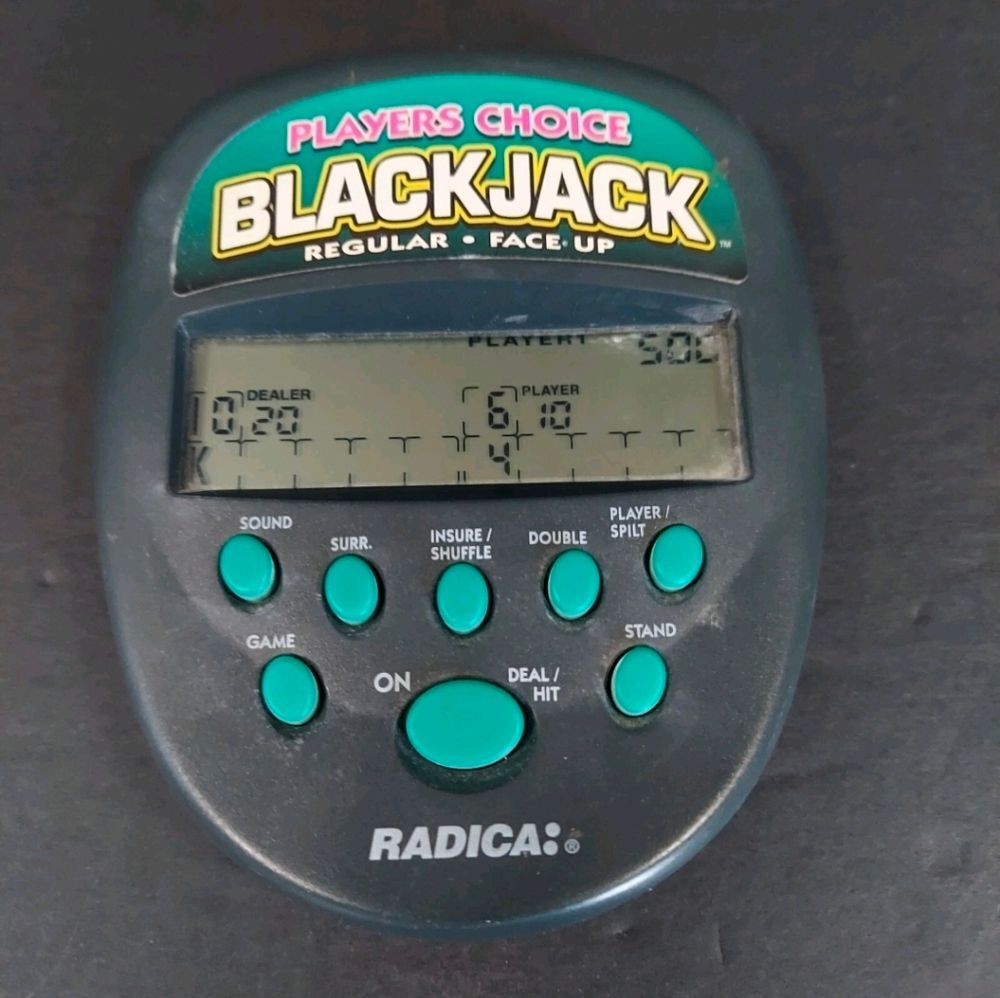 Radica Blackjack Travel Pocket Game Players Choice Vintage 1997 Handheld Tested